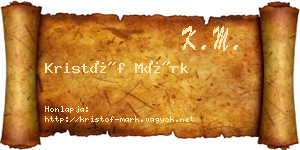 Kristóf Márk névjegykártya